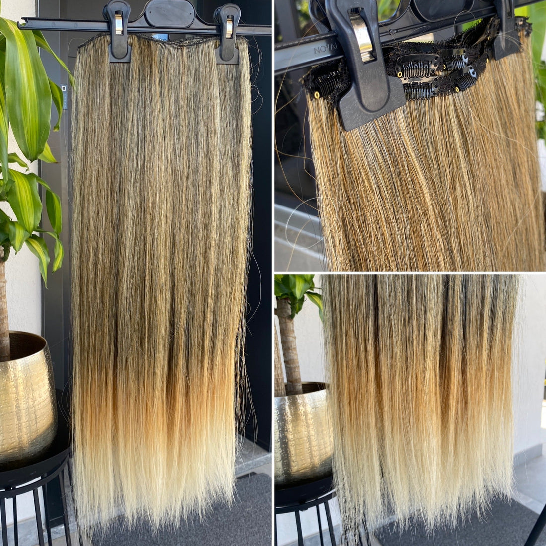 Extension 7 clip biondo Degradè liscio 60 cm