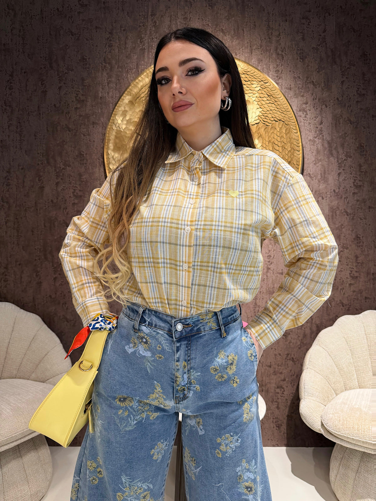 Camicia check heart