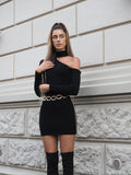 Abito in maglia con spacco
