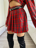 Completo camicia e gonna scozzese