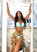 Bikini con cuore verde acqua