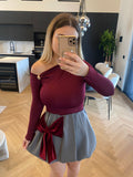 Body bordeaux dettaglio oro