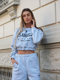 Completo top e felpa grigio Los Angeles