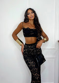Completo top e gonna in pizzo nero