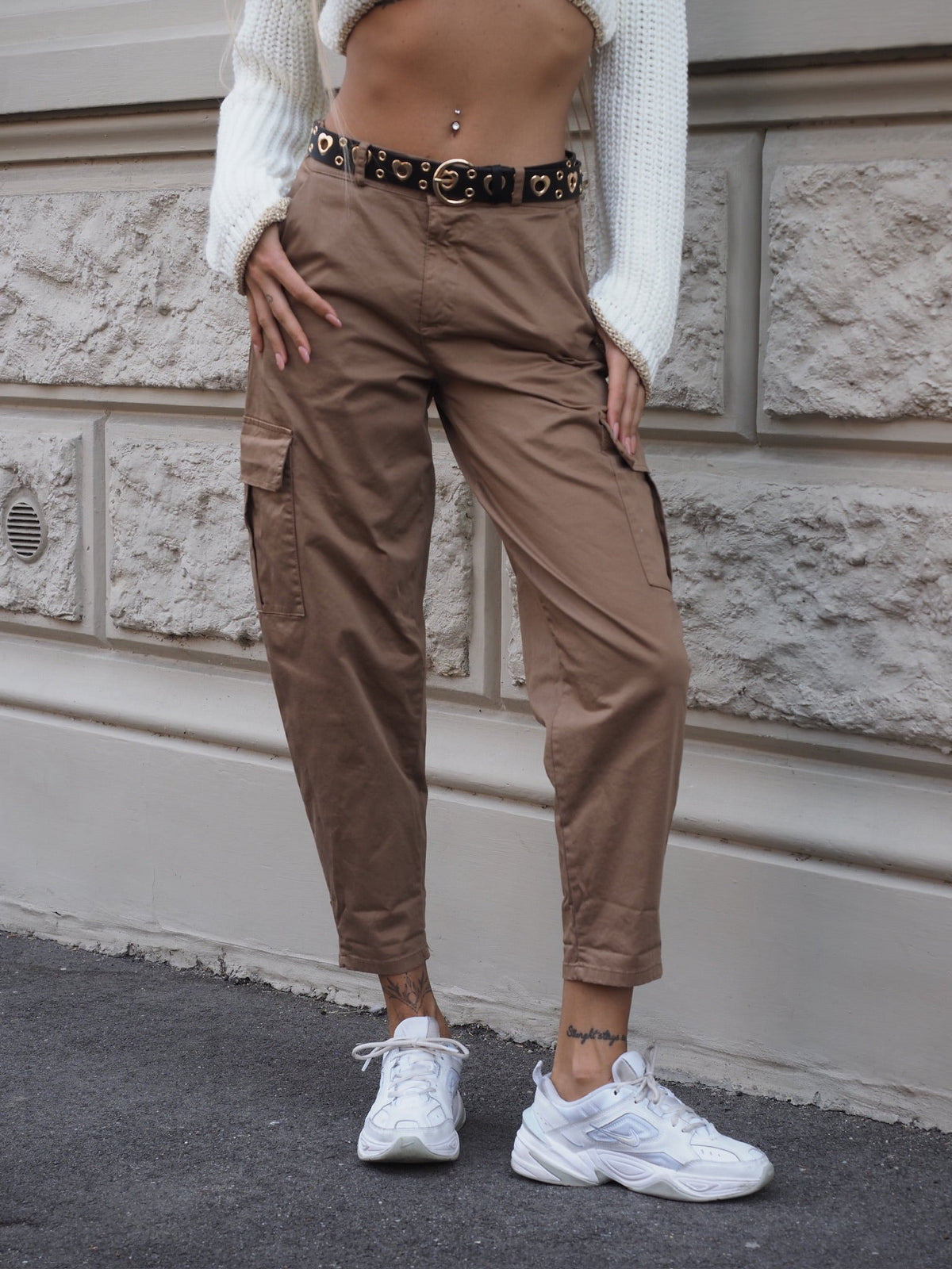 Pantalone cargo choco