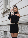 Abito in maglia con spacco