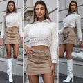 Maglione traforato panna