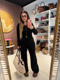 Completo maglia e pantalone con colletto a contrasto
