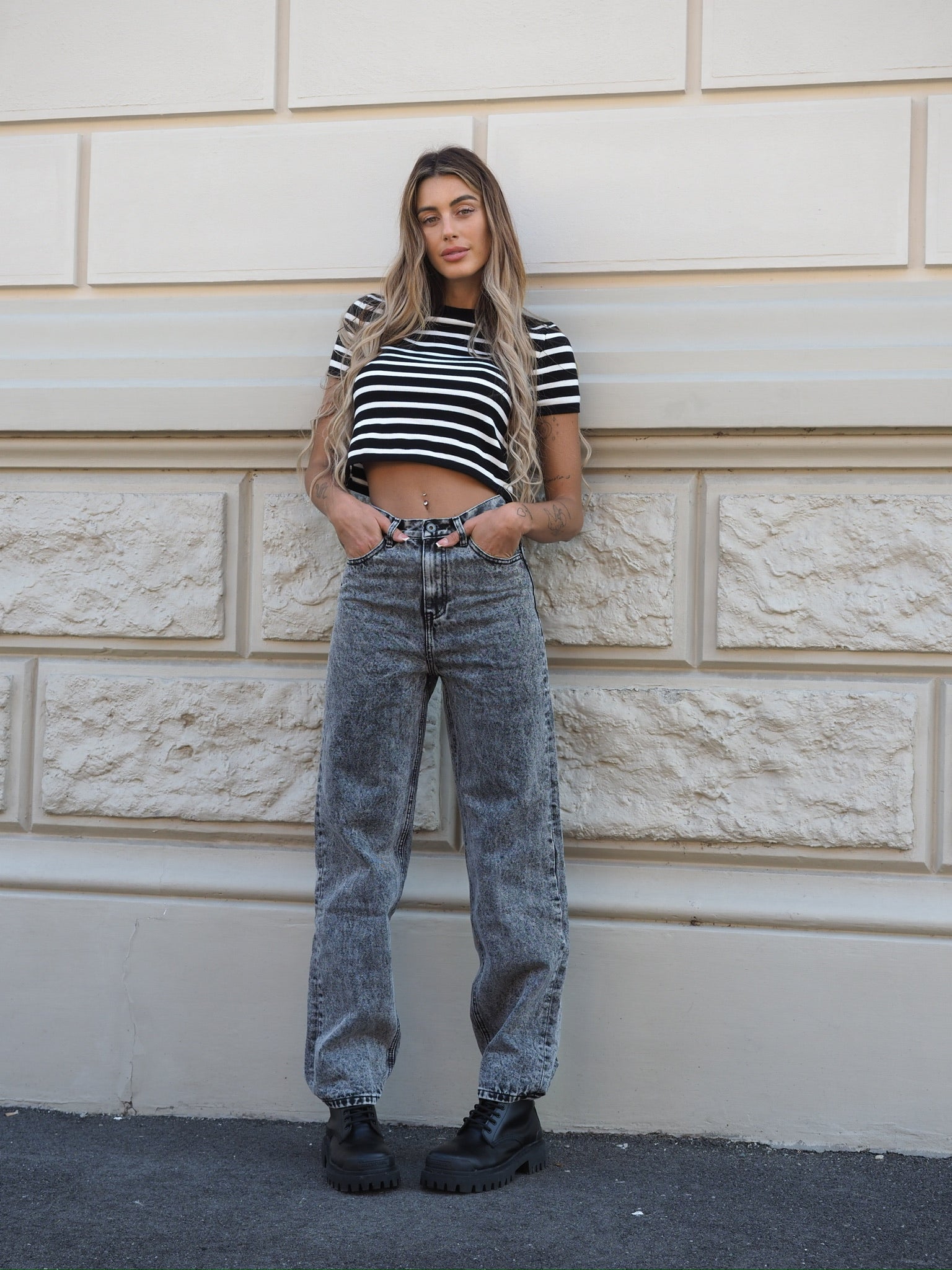 Jeans boy-friend nero