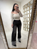 Maglia a costine con choker