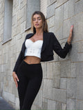 Top bianco con strass argento