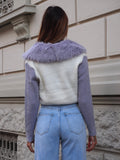 Maglione con zip e dettagli lilla