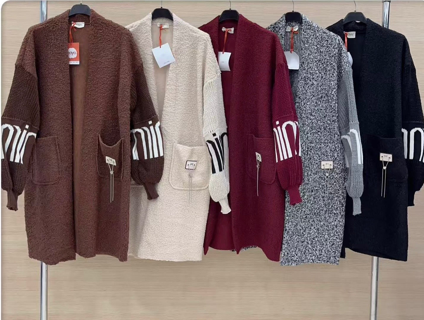 Cardigan lungo con polsino