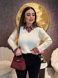 Maglioncino con camicia integrata a quadri