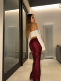 Top bianco con strass e fiocco
