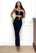 Completo top e gonna con cuori nero