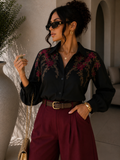 Camicia ricamata floreale Elegance