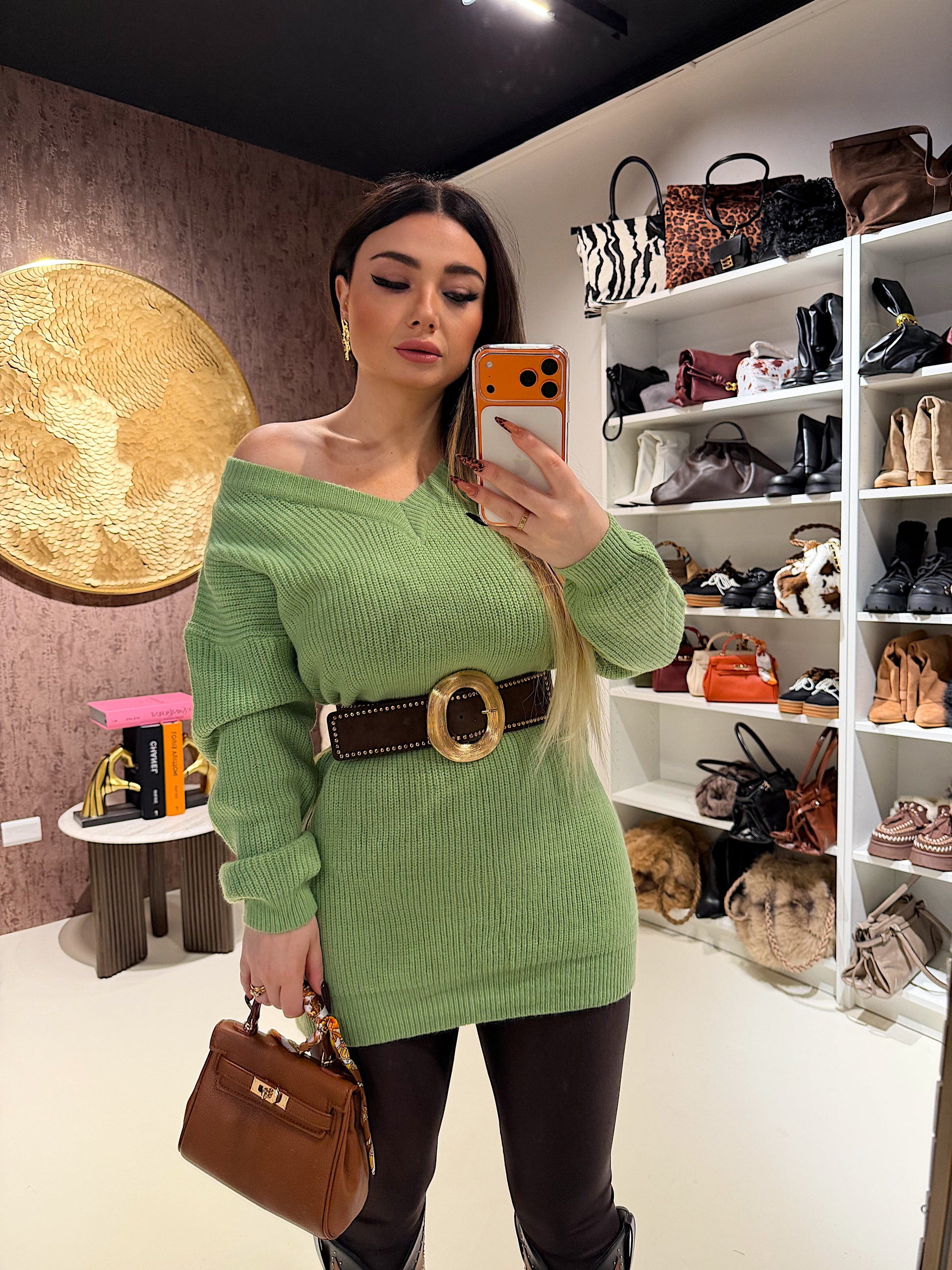 Maglione o mini dress menta