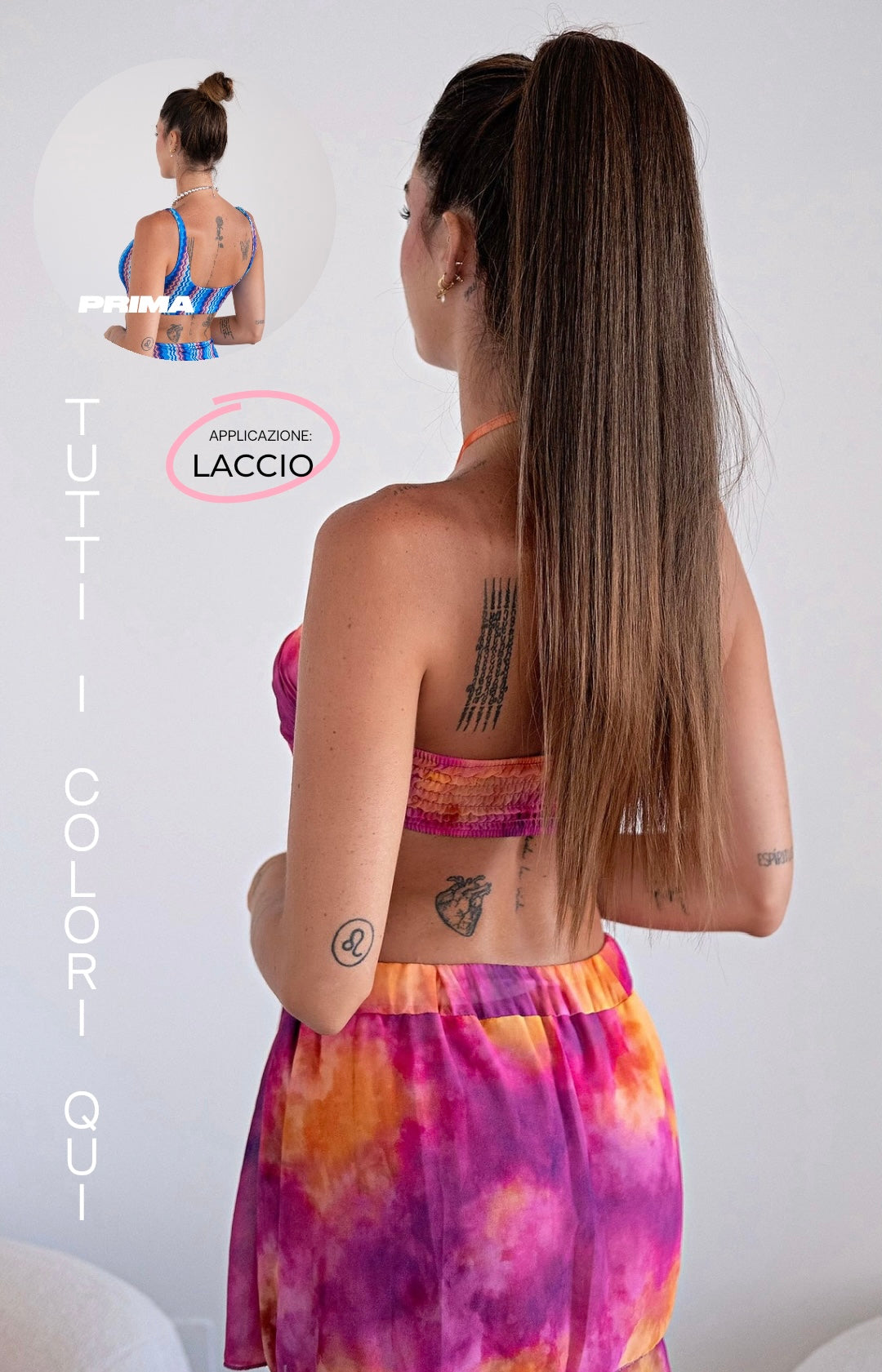 Coda extension con laccio liscia vari colori