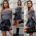 Body grigio scollo a barca