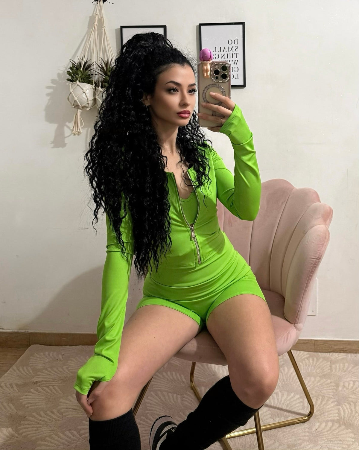 Completo tre pezzi sportif verde fluo