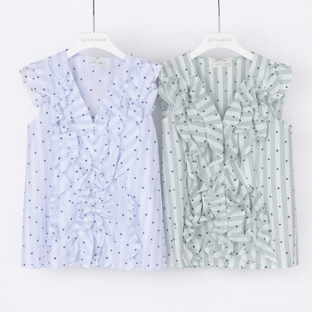 Blusa con Rouches pois