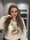 Maglioncino con orsetto scollo a V