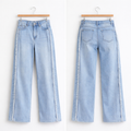 Jeans Wide Leg Lace Line – Denim Chiaro