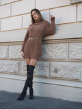 Abito in maglia choco con trecce