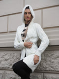 Cardigan bianco a trecce