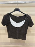 Maglia grigio scuro con canotta