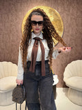Camicia con cardigan choco