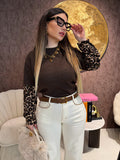 Maglione maniche maculato