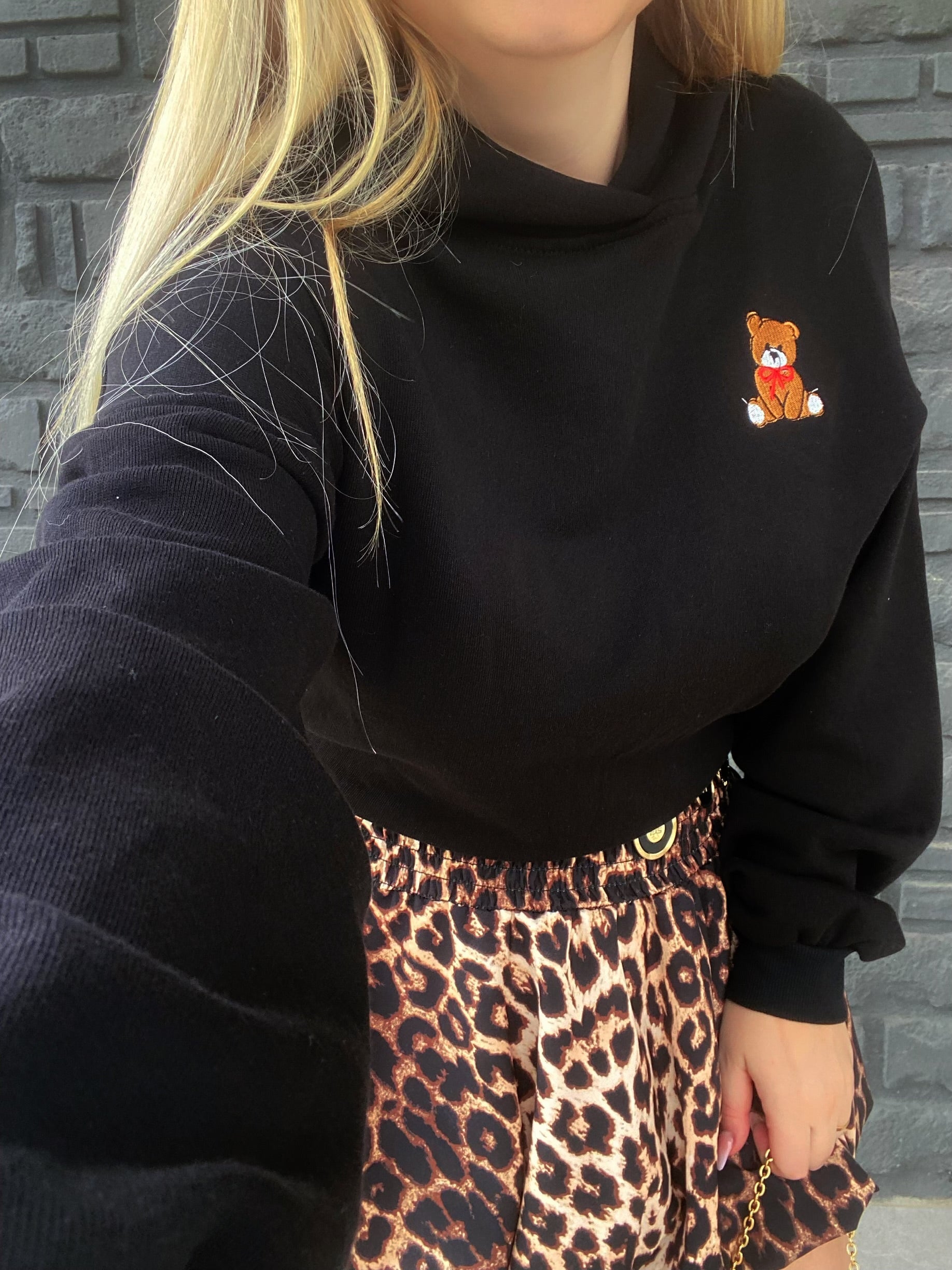 Felpa Teddy nero