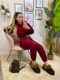 Set tuta sportiva felpa e pantatuta burgundy
