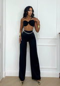 Completo pantalone e top con spallina gioiello
