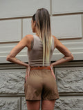 Top a costine beige