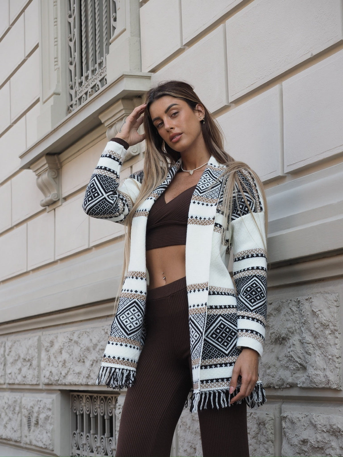 Cardigan bianco choco