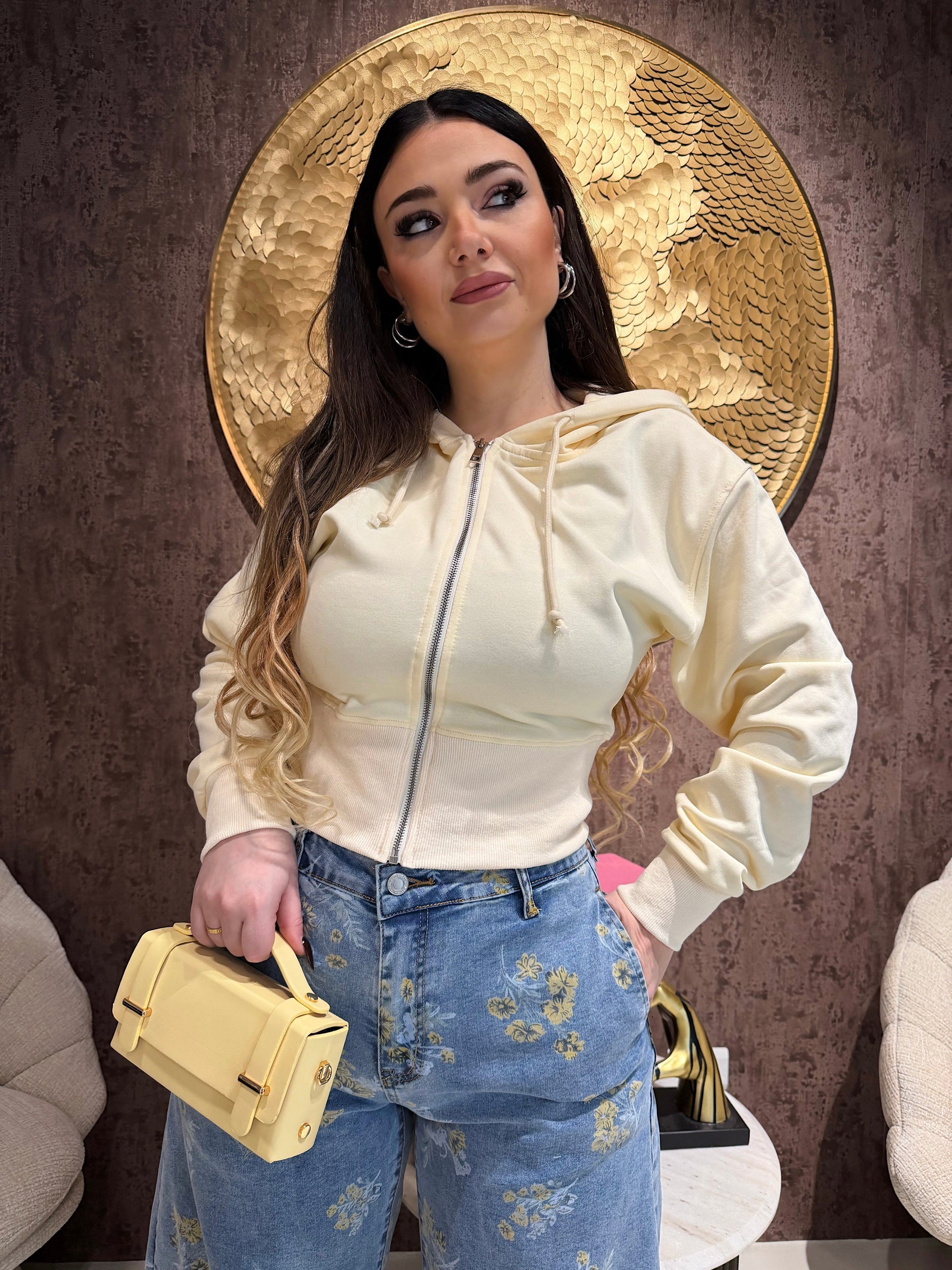 Felpa primaverile con Zip