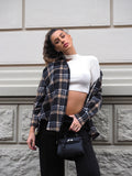 Giaccone in tweed Nero