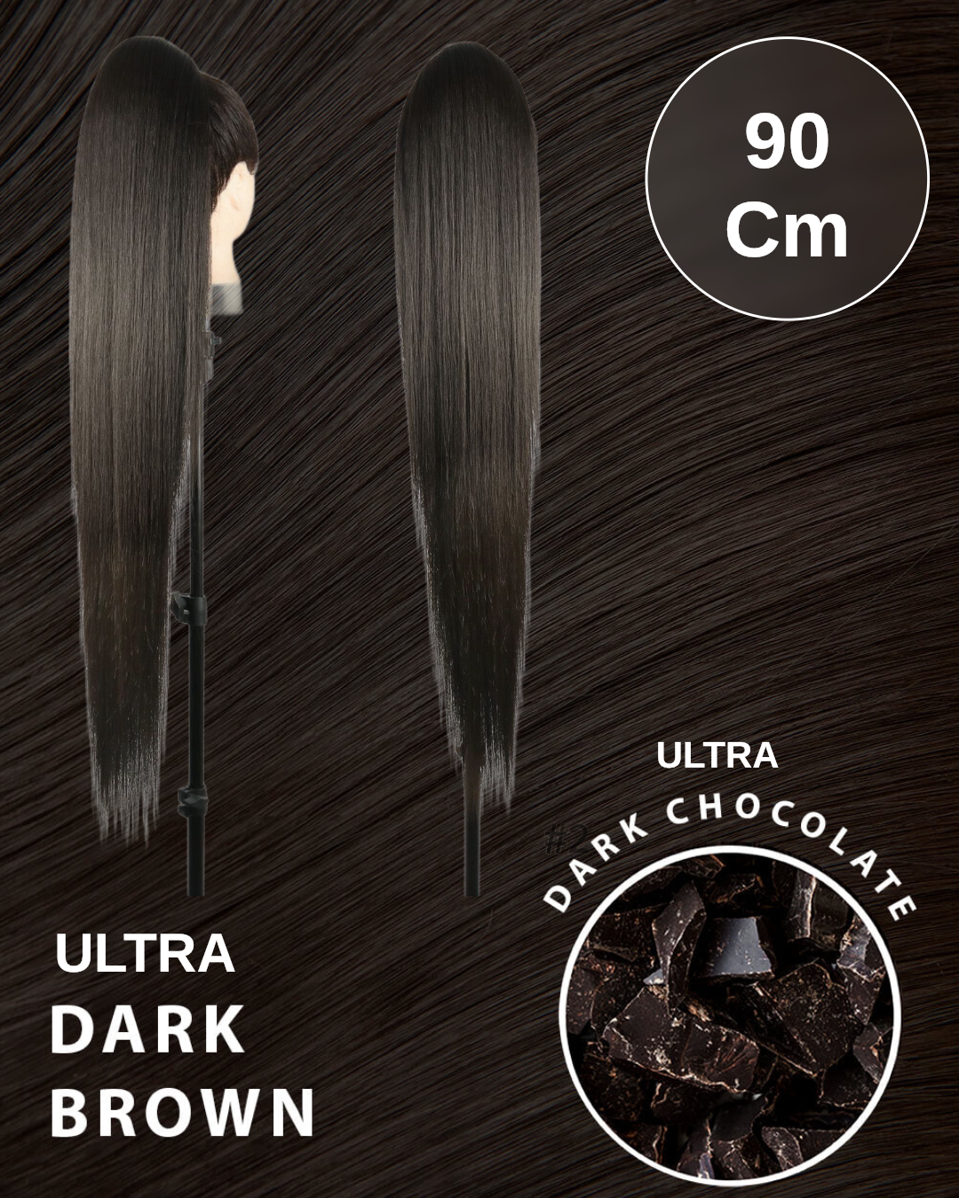 Coda #2 extra long 90cm liscia con Coulisse nero naturale #2