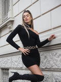 Abito in maglia con spacco