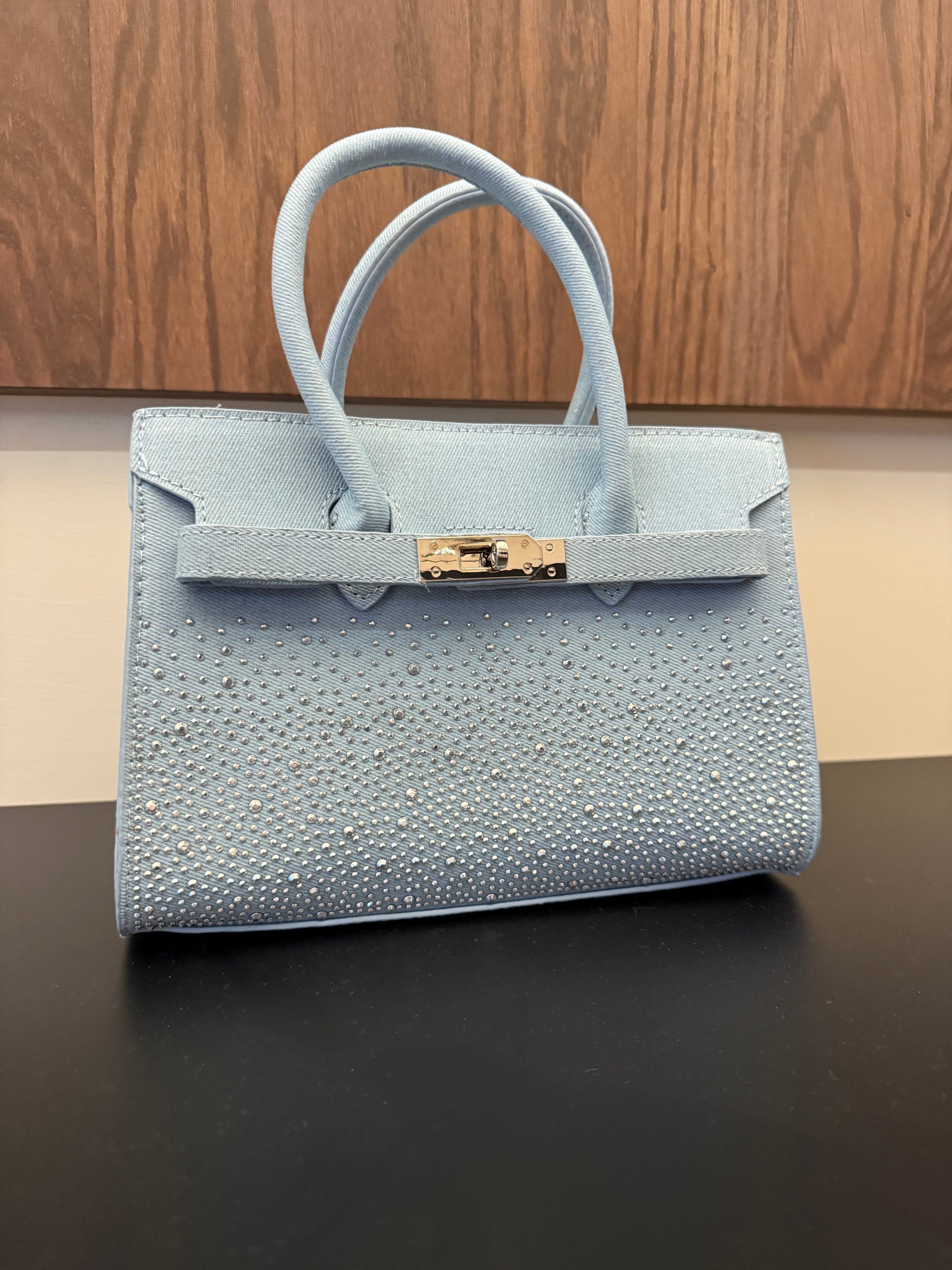 Borsa vintage jeans con strass