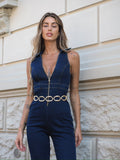 Tuta in jeans con zip