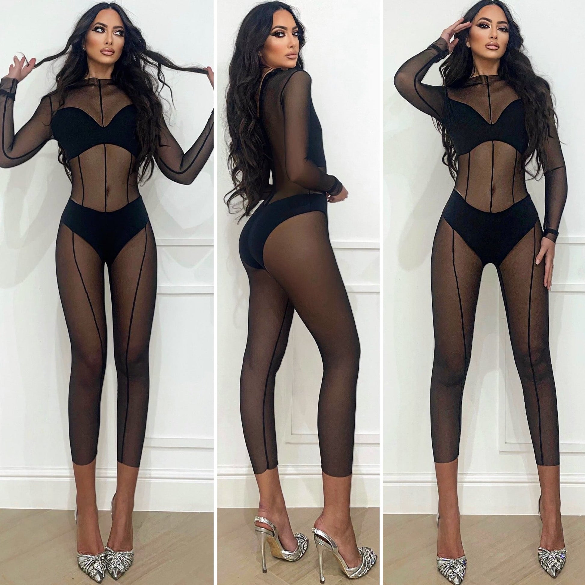 Tuta in velo con top e culotte