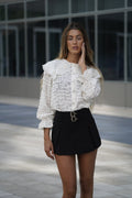 Gonna pantalone a pieghine con cinture