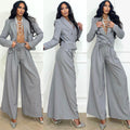 Set pantalone e giacca grigio polvere