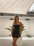 Tubino con strass nero