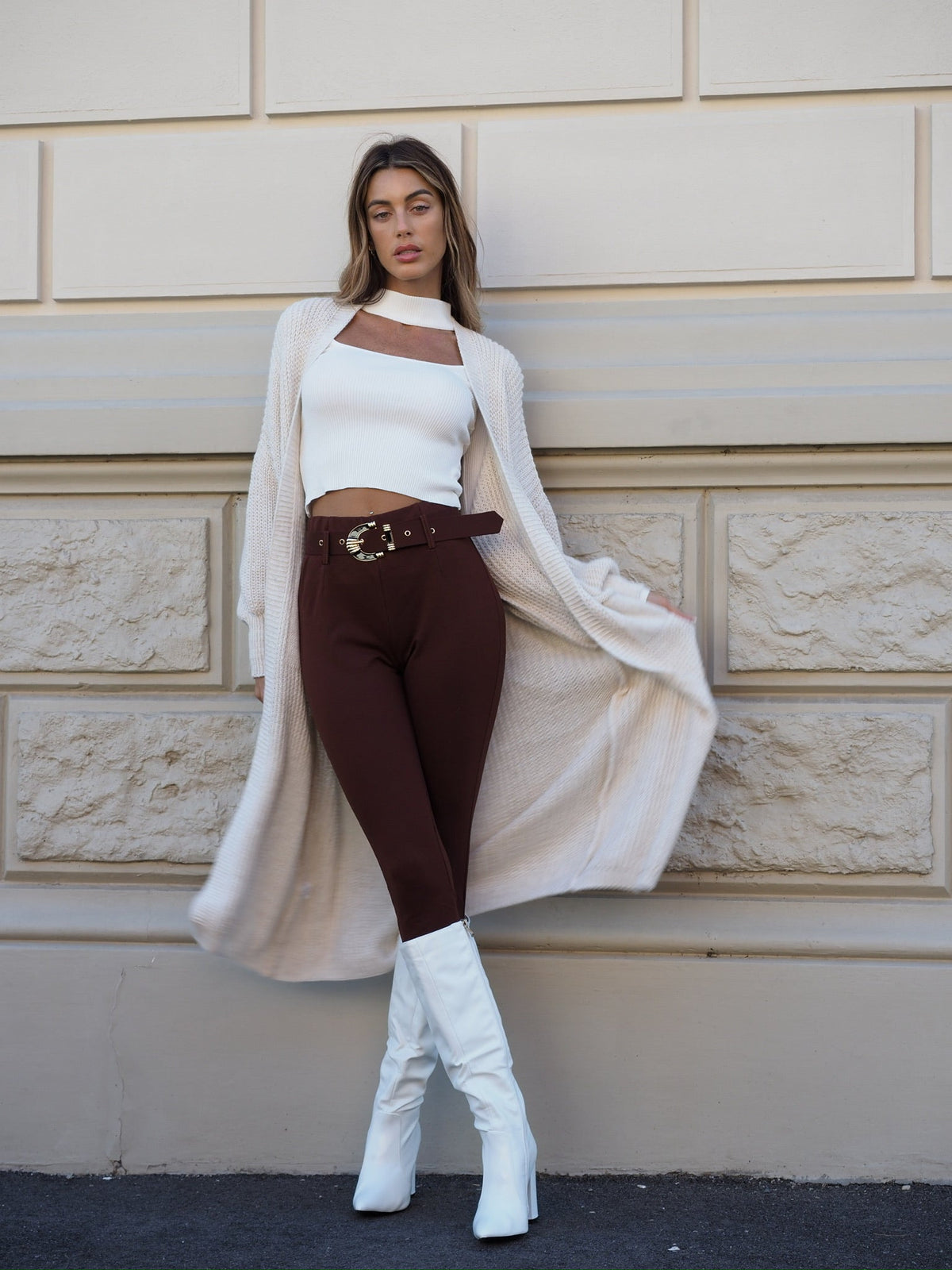 Maxi cardigan beige