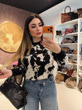 Felpa Cow print con lucchetto